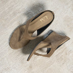 Cindy Suede Olive Wedge