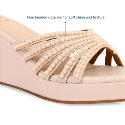 Multi Strapped Pearl Wedges