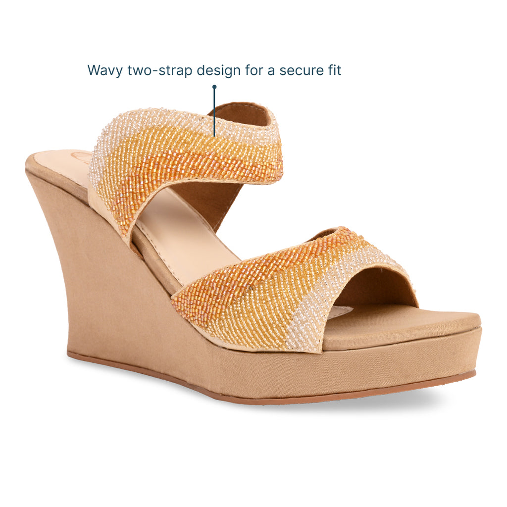Gold Ombre Wavy Wedge