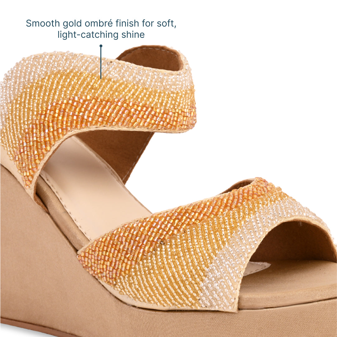 Gold Ombre Wavy Wedge