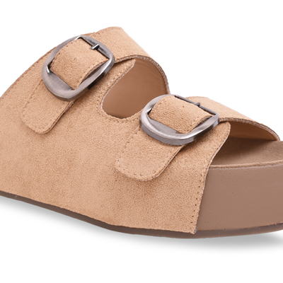 Strapped Beige Slider