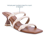 Pearly Eyelit Strapped Heels