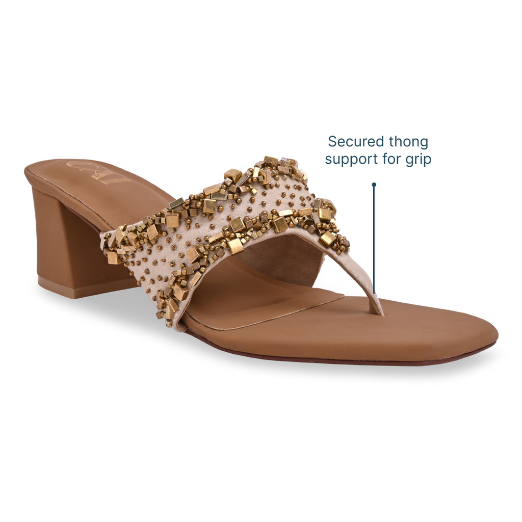 Golden Mirage Thong Heels