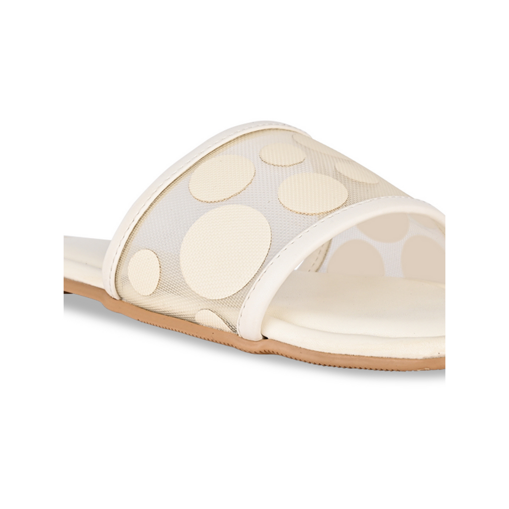 Dotty White Flats