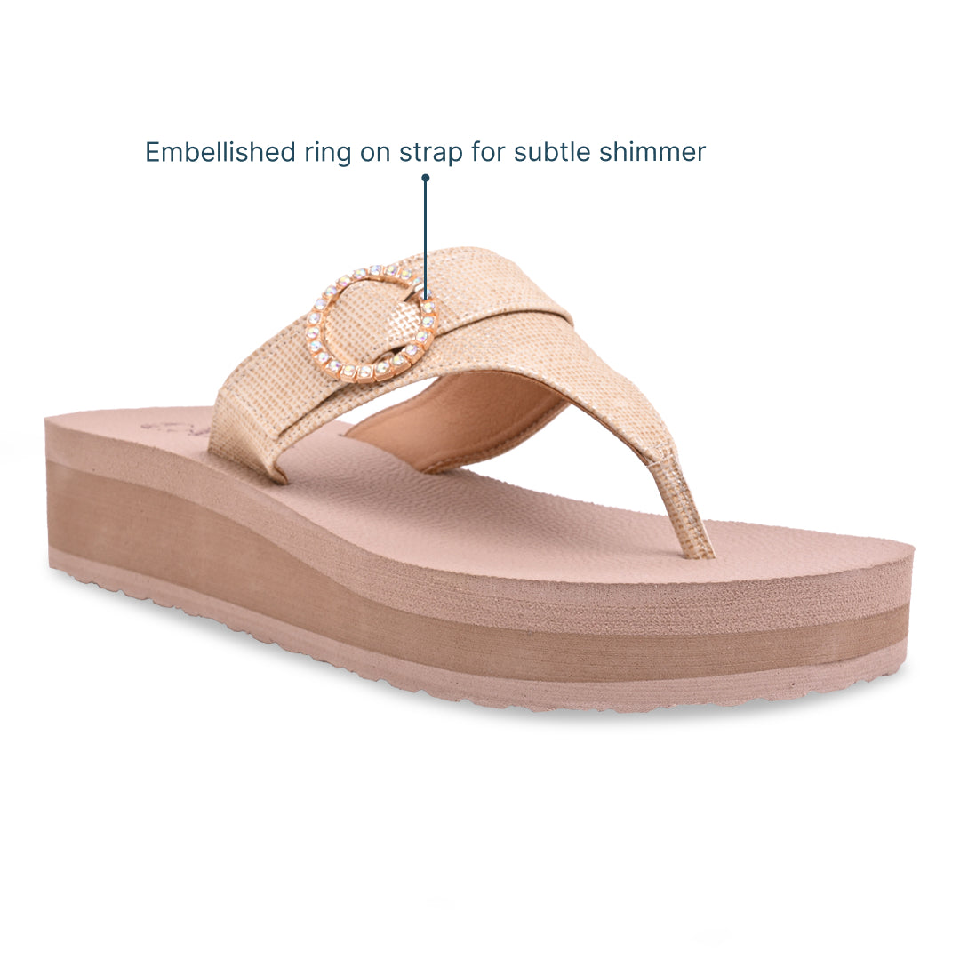 Gold Thong Eva Platform