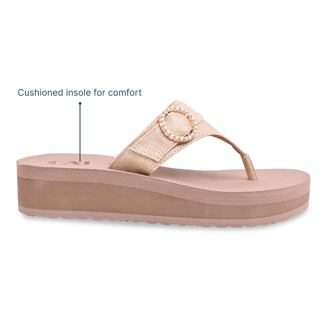 Gold Thong Eva Platform