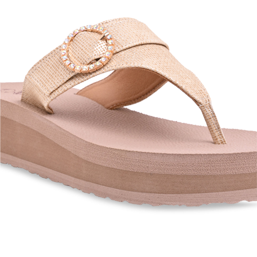 Gold Thong Eva Platform