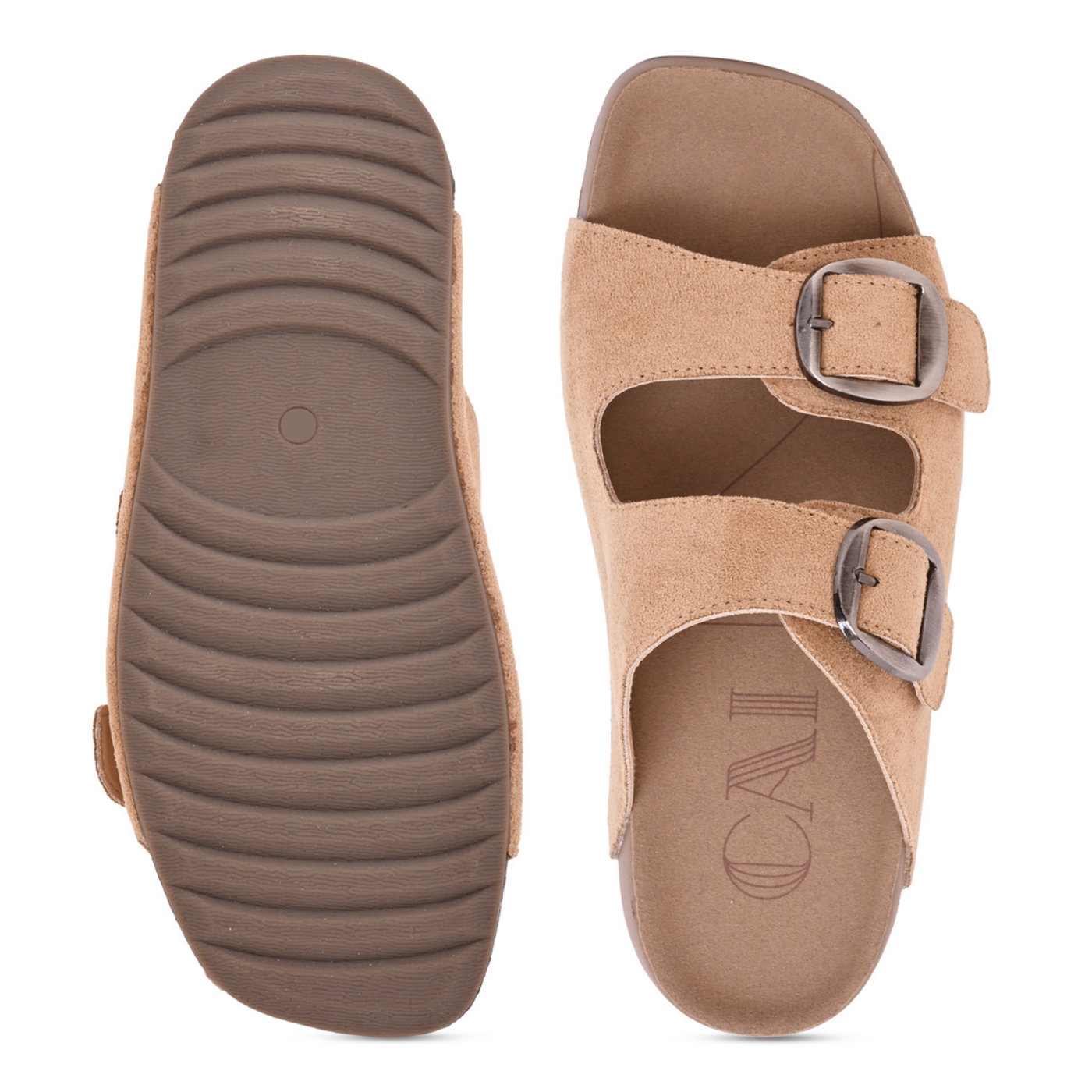 Strapped Beige Slider