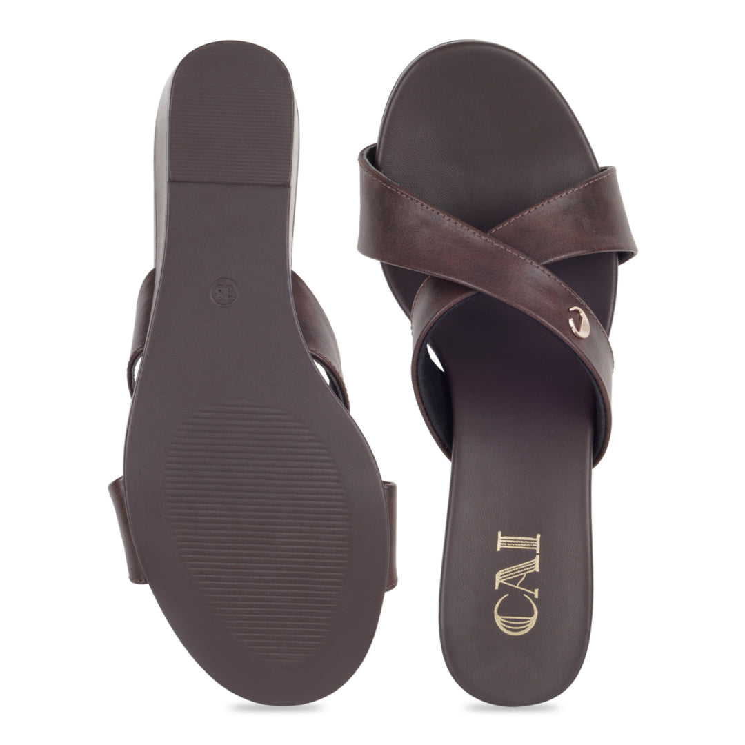 Axis Strapped Burgundy Wedge