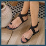Black Toe Loop Sandals