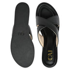 Black Cross Strap Platform