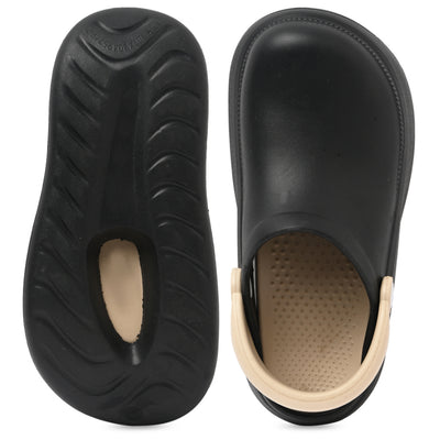 Black and Beige Cloud Clog