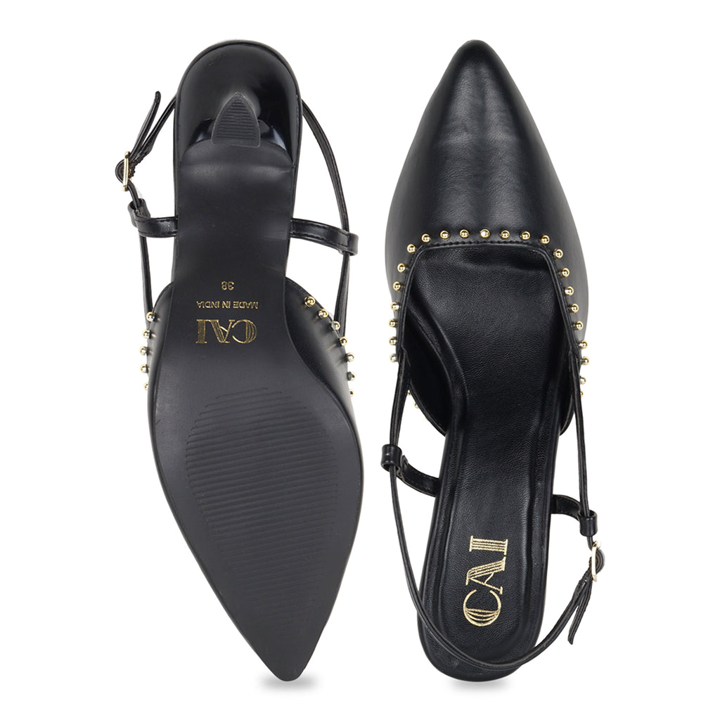 Black Rivet Pumps