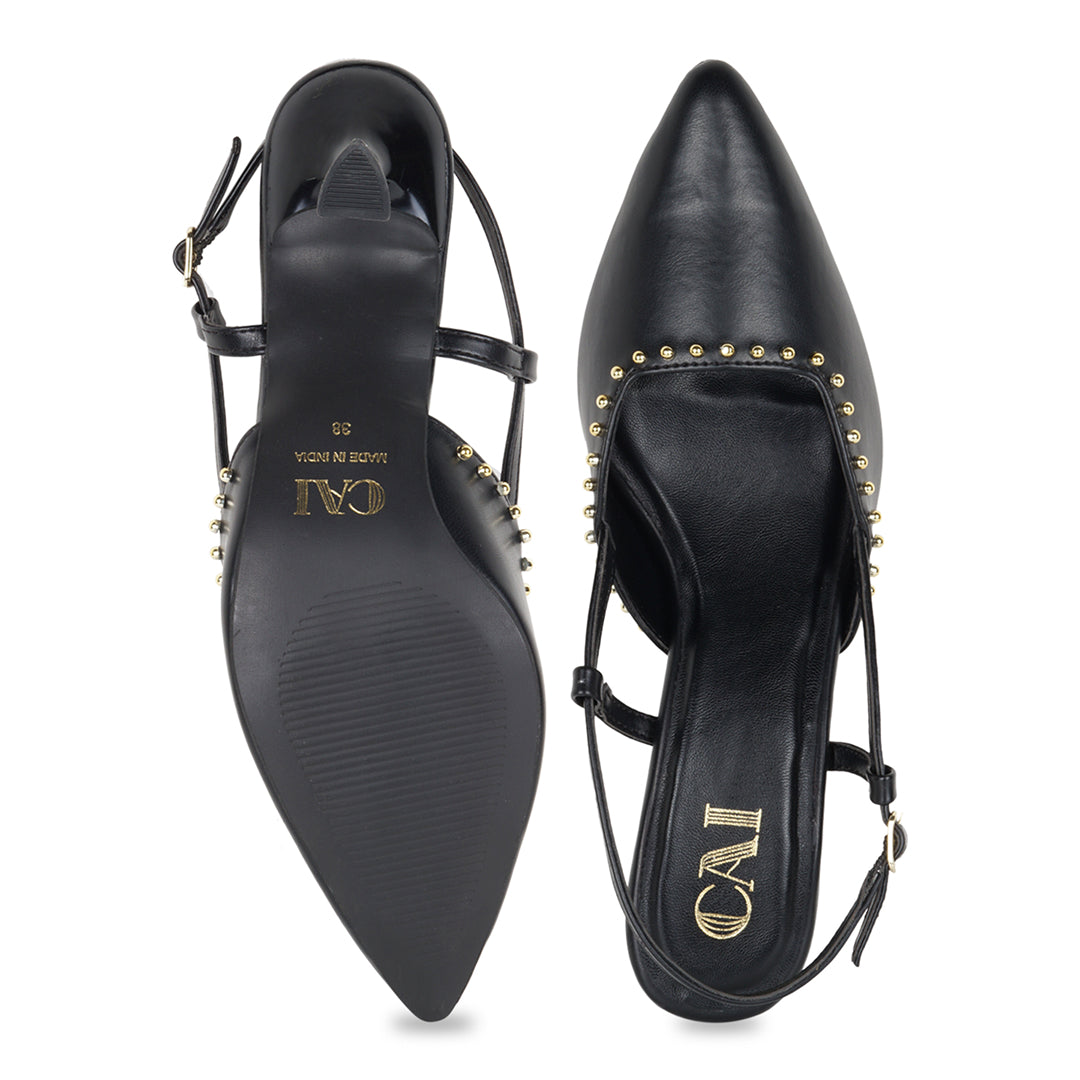Black Rivet Pumps