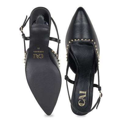 Black Rivet Pumps
