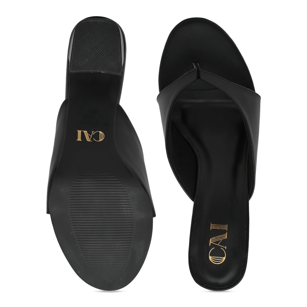 Black Toe Stopper Heels