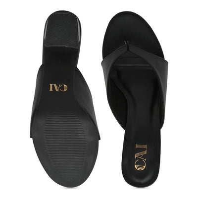 Black Toe Stopper Heels