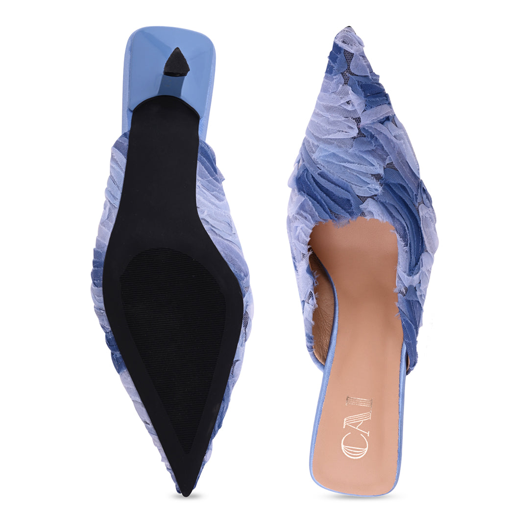 Blue Hues Mesh Mules