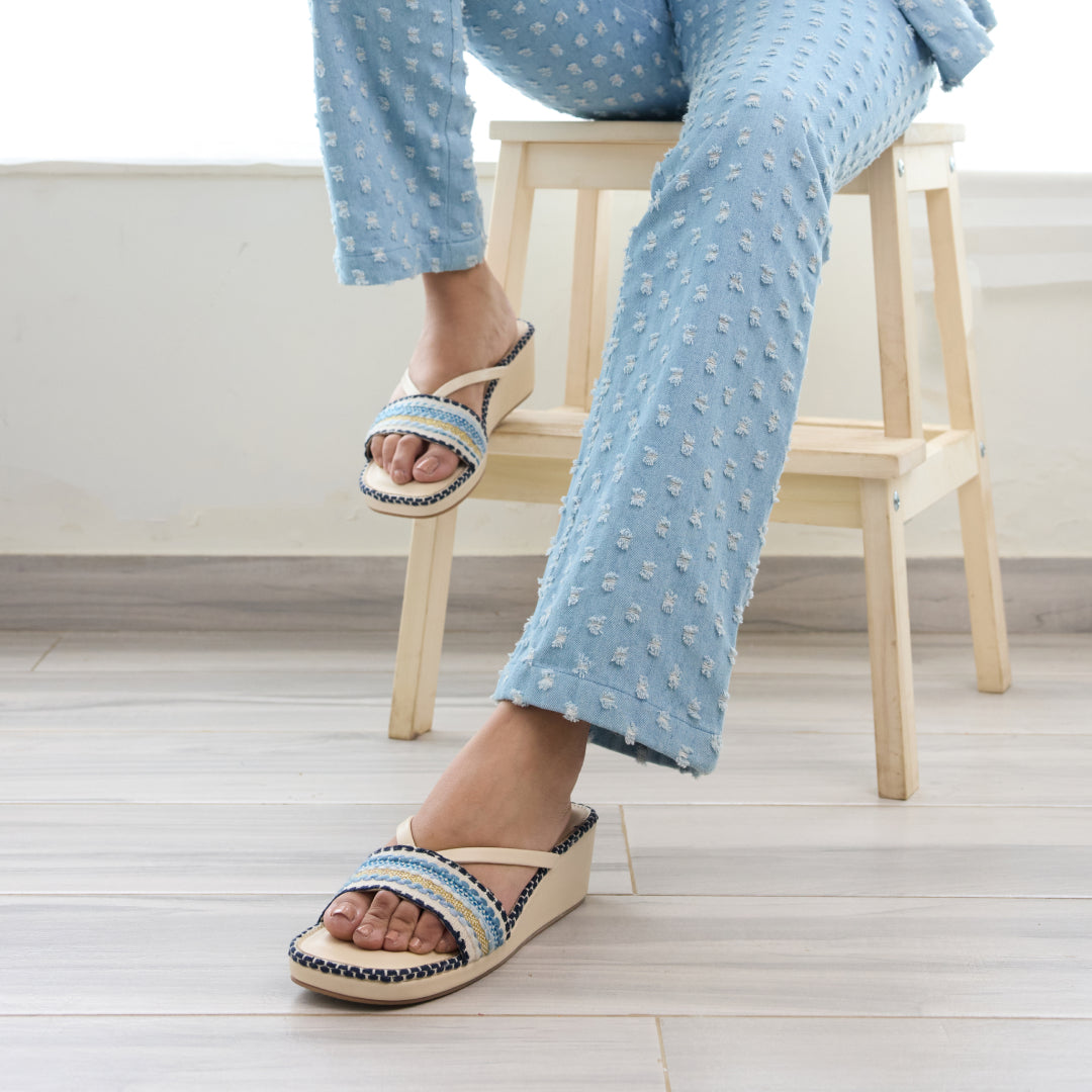 Blue Lace Wedges The CAI Store