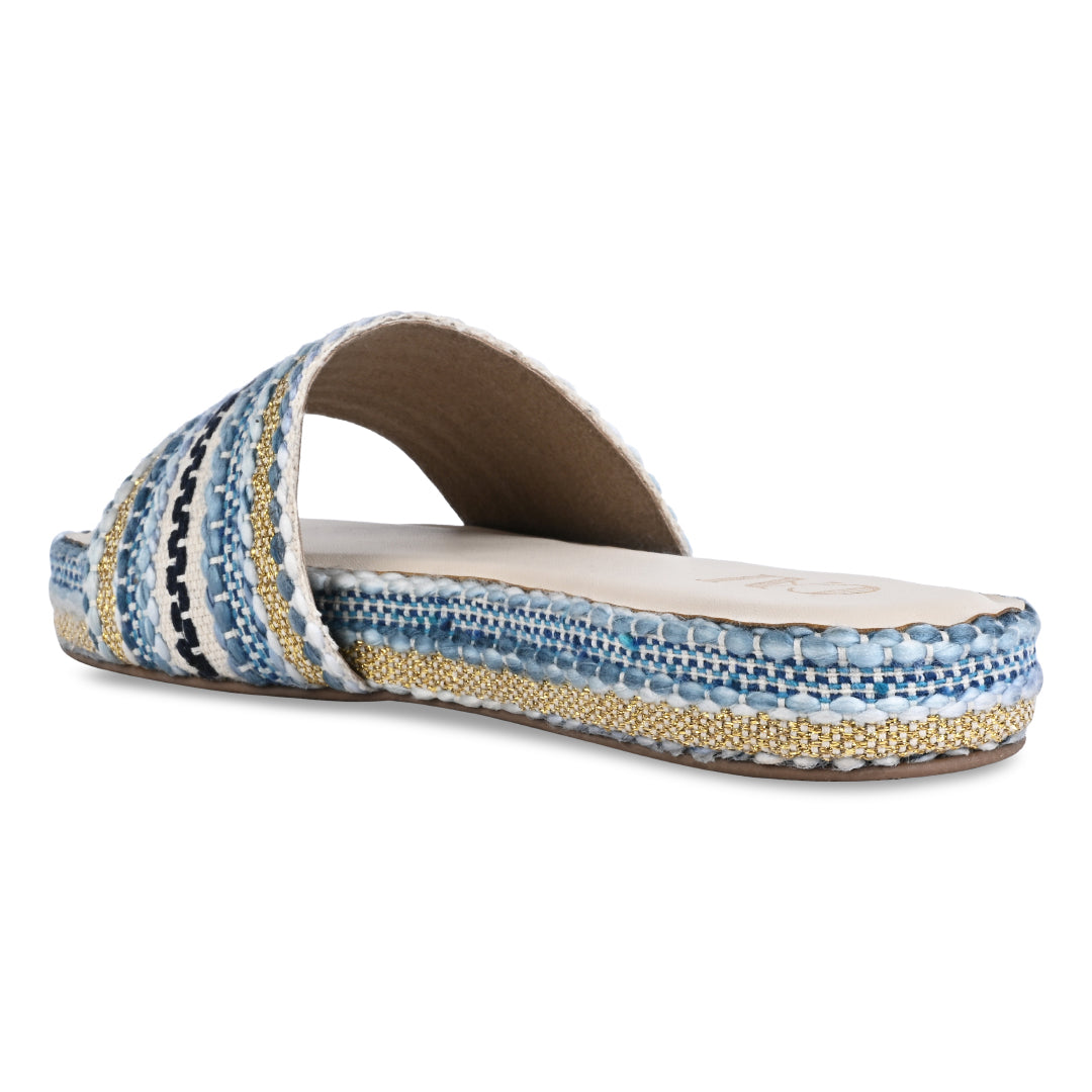 Blue Lacework Flats