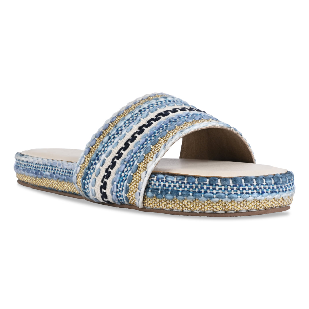 Blue Lacework Flats