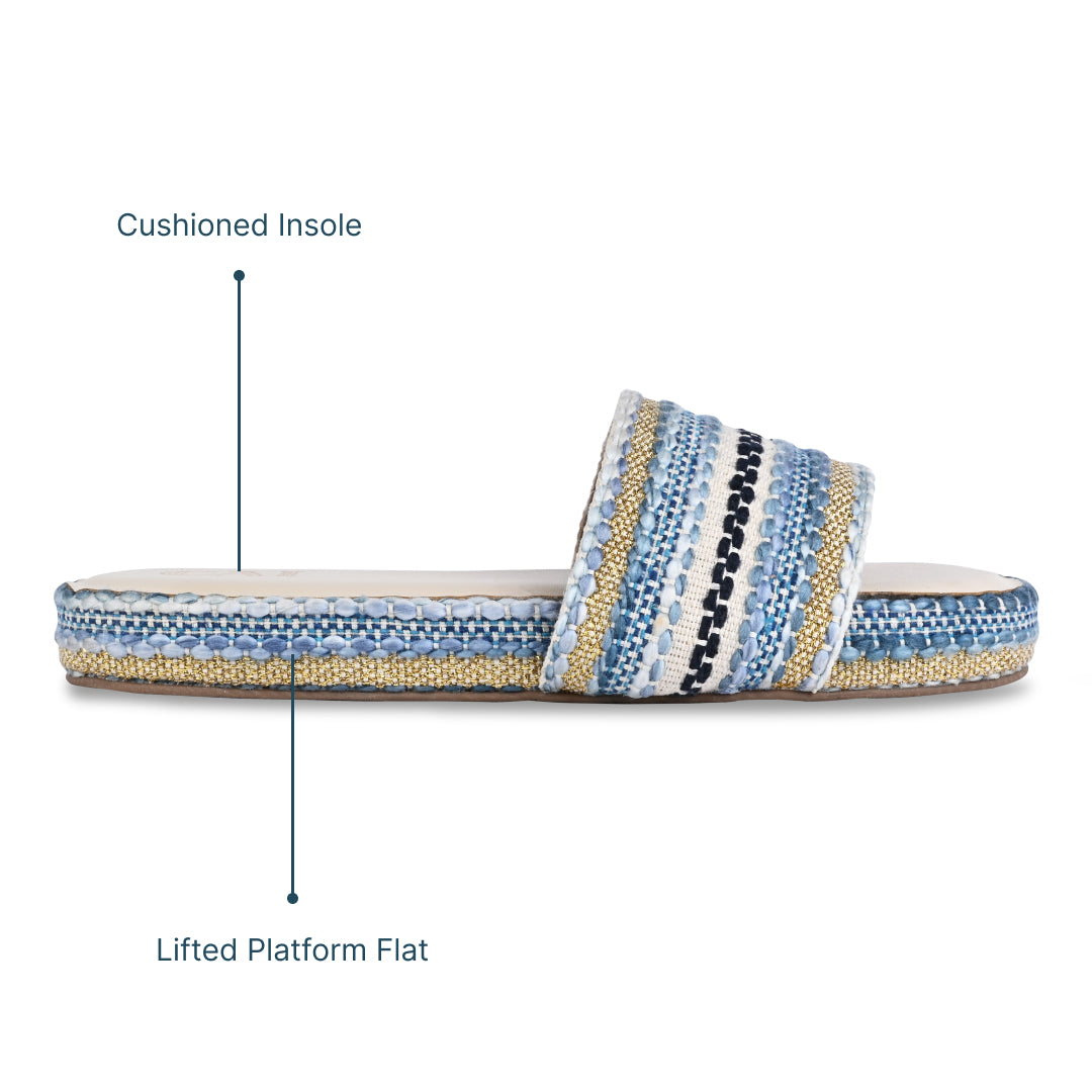 Blue Lacework Flats