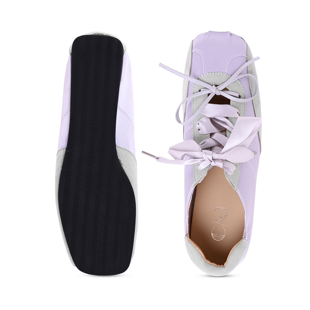 Blue Silk Lace Ballerinas