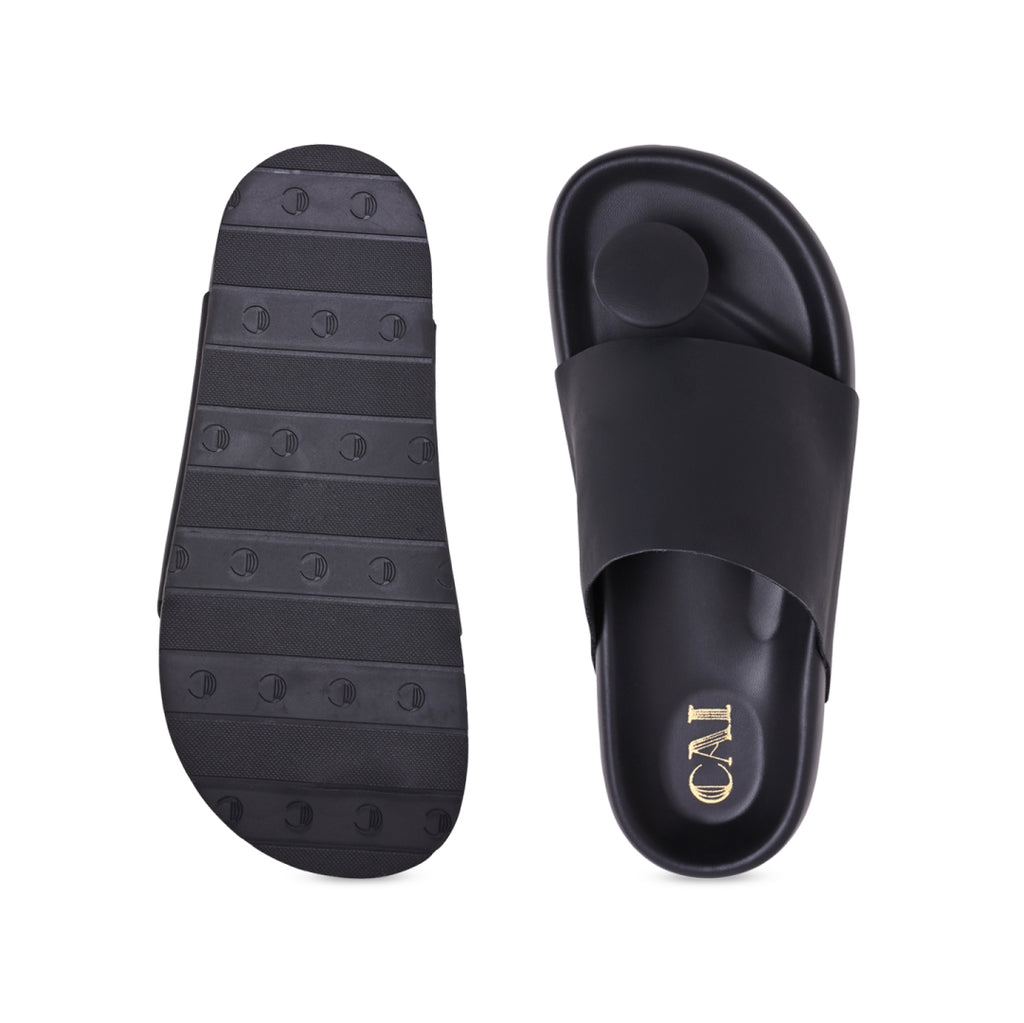Bobble Head Black Thong Platform