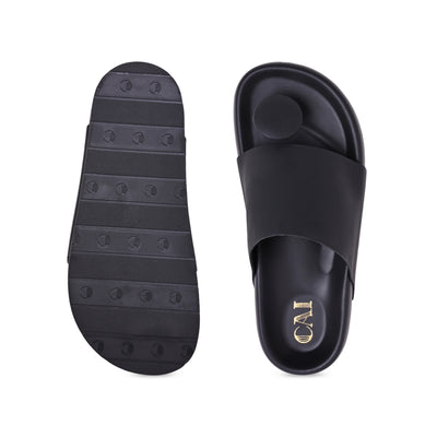 Bobble Head Black Thong Platform