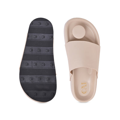 Bobble Head Cream Thong Platform