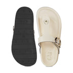 BoldStep Cream Thong Platforms
