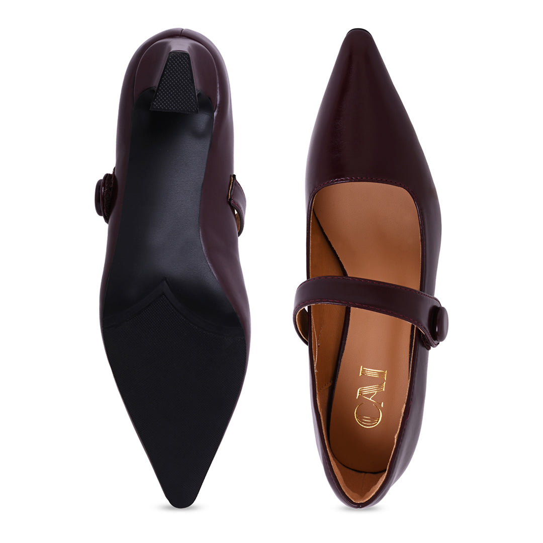 Burgundy Mary Jane Pumps