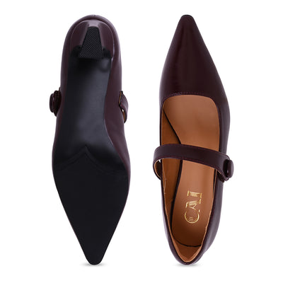 Burgundy Mary Jane Pumps