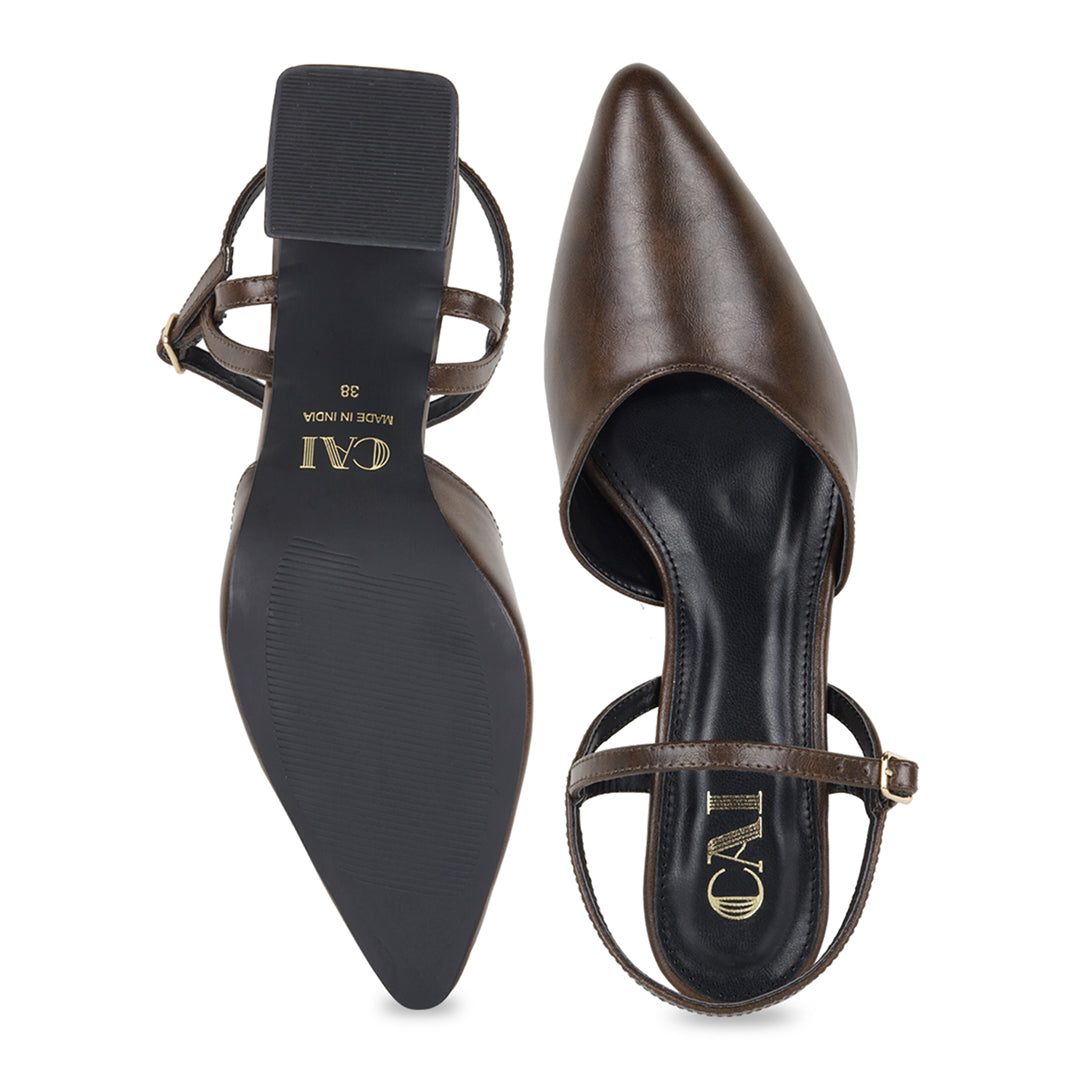 Burgundy Ankle Strap Pumps