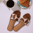 Geometric canvas tan flats