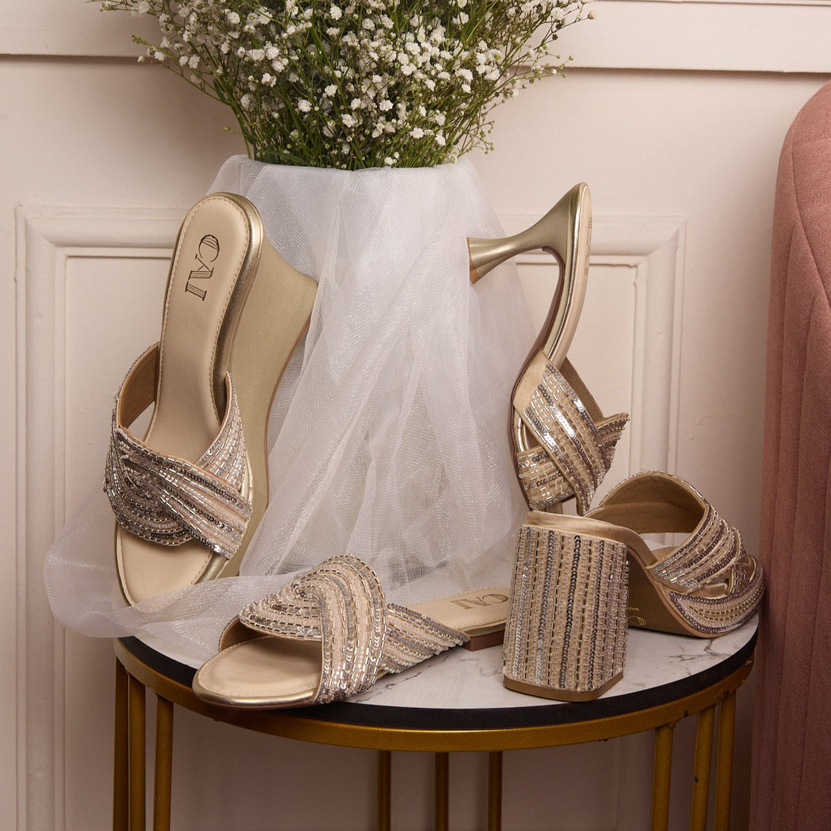 Swirled in Gold and Silver Wedge