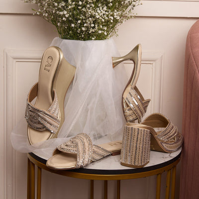 Swirled in Gold And Silver Flats