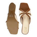 Canvas Rivet Tan Heels
