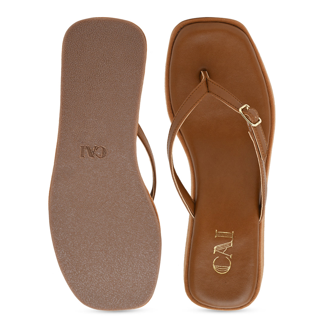 Canvas Tan Buckle Platform