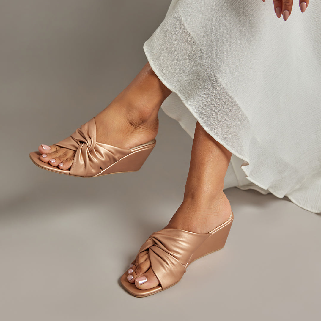 Scrunchy Rose Gold Wedges