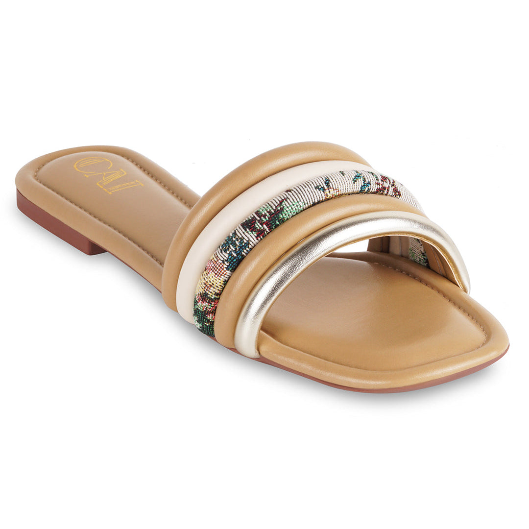 Multi Patterned Nude Flat