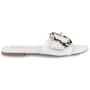 Linea Buckle White Flats