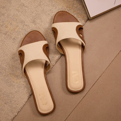 Curved in Canvas Tan Flats