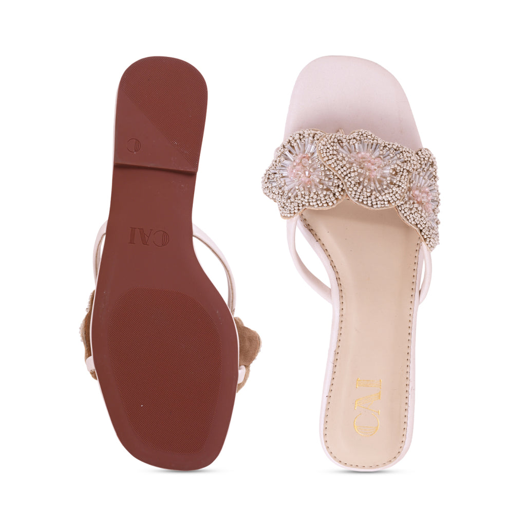 Coral Sparkle Flats