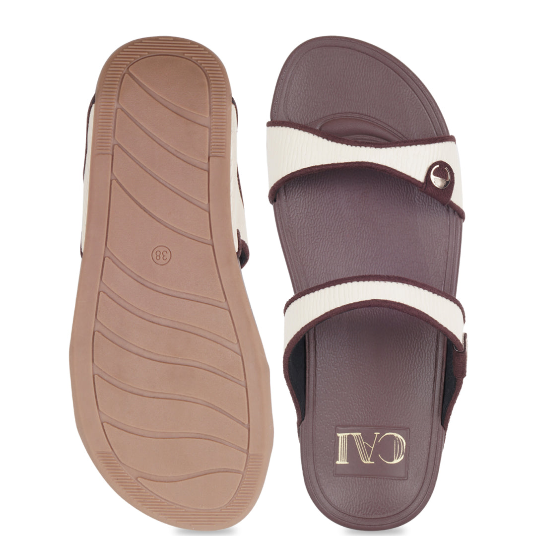 Cord TwoStrapped Brown Platform