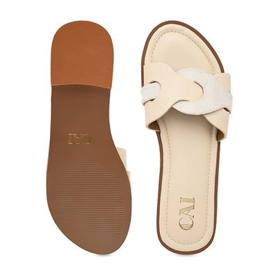 Cream Interlock Flats