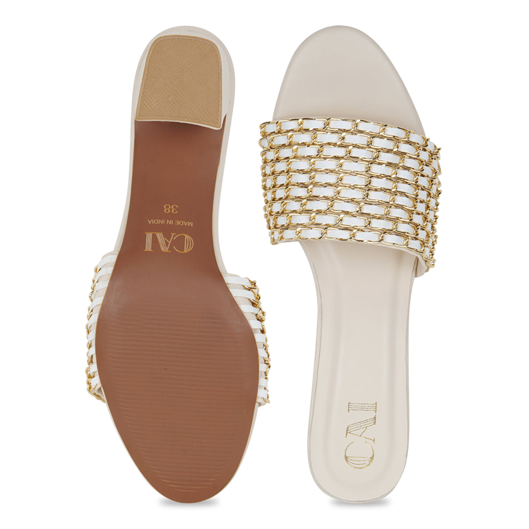 Cream Chain Heel