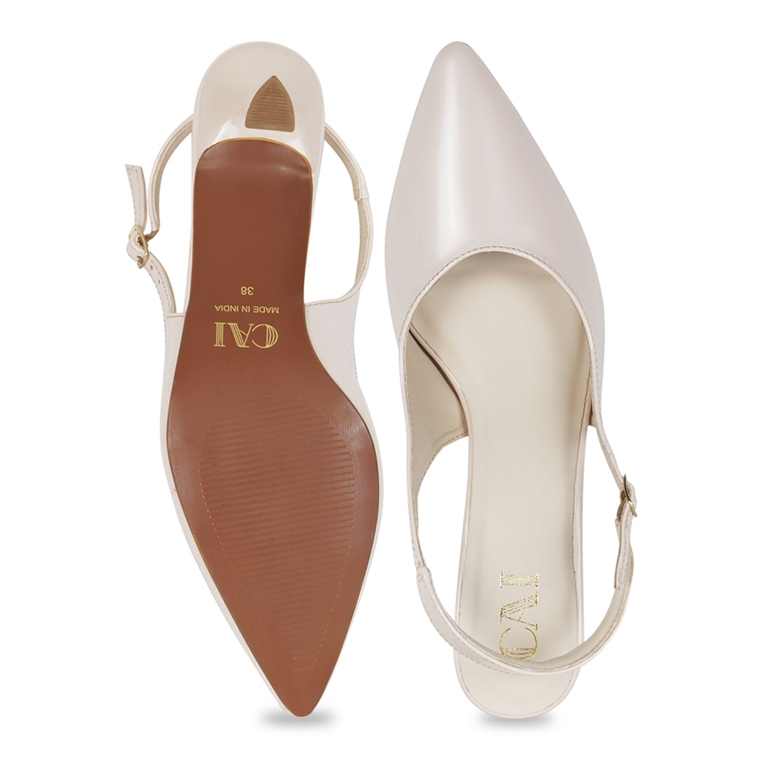 Cream Slingback Pumps