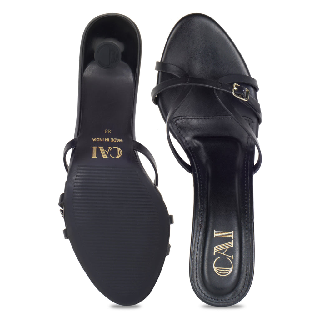 Crossline Black Heels