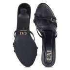 Crossline Black Heels